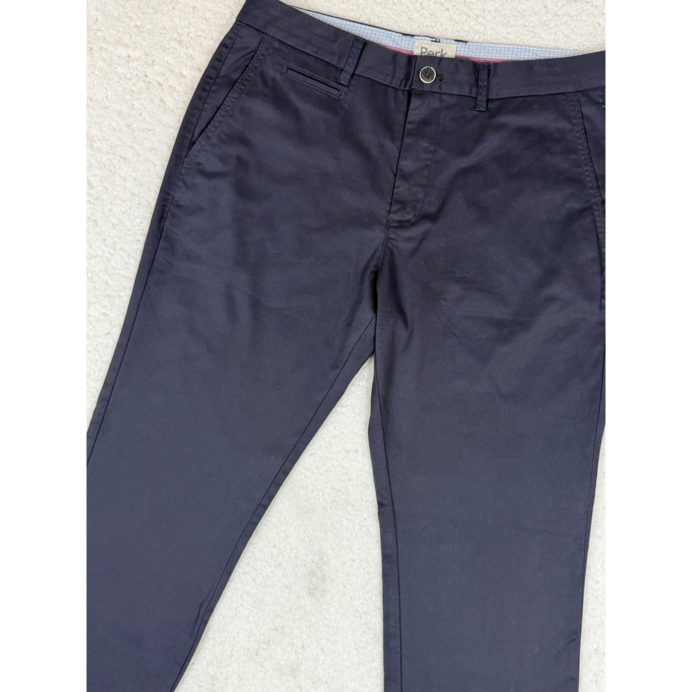 Perk Feel Good Chinos Mens 34x30 Navy Blue Slim Fit Stretch Cotton Pants